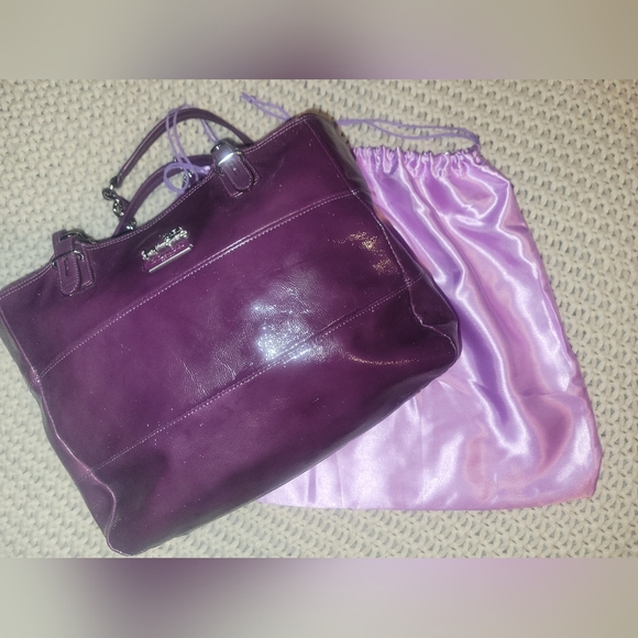 Coach Tribeca Patent Leather Tote Berry - Picture 13 of 13